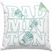 Lustige Badminton Kissen mit Füllung 40x40 Geschenk für Badmintonspieler Badminton Lehrer Coach Trainer Geschenkidee (Grau) Grün Trendation