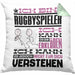 Rugbyspieler Geschenk Kaffee-Kissen mit Füllung 40x40 Geschenkidee für Rugbyspieler Ich Bin Rugbyspieler Ich Kann Es Dir Erklären Jedoch Nicht Für Dich Verstehen Spruch Lustig (Grau) Grün Trendation