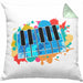 Keyboard Spieler Kissen mit Füllung 40x40 Geschenk für Keyboarder Musiker Band Geschenkidee Bunt (Grau) Grün Trendation