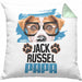 Jack Russell Papa Besitzer Kissen mit Füllung 40x40 Geschenk Lustiger Spruch Geschenkidee Jack Russell Liebhaber (Grau) Grün Trendation