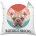 Französische Bulldogge Besitzer Kissen mit Füllung 40x40 Geschenk Lustiger Spruch Geschenkidee Französische Bulldogge Mama Papa (Grau) Grün Trendation