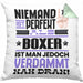 Boxer Geschenk Kissen mit Füllung 40x40 Lustige Geschenkidee für Boxer Geburtstag Niemand Ist Perfekt Aber Als Boxer Ist Man Nah Dran (Grau) Grün Trendation