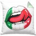 Italien Kissen mit Füllung 40x40 Geschenk Lippen Italiener Geschenkidee Sprüche (Grau) Grün Trendation