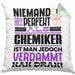 Chemiker Geschenk Kissen mit Füllung 40x40 Lustige Geschenkidee für Chemiker Geburtstag Niemand Ist Perfekt Aber Als Chemiker Ist Man Nah Dran (Grau) Grün Trendation