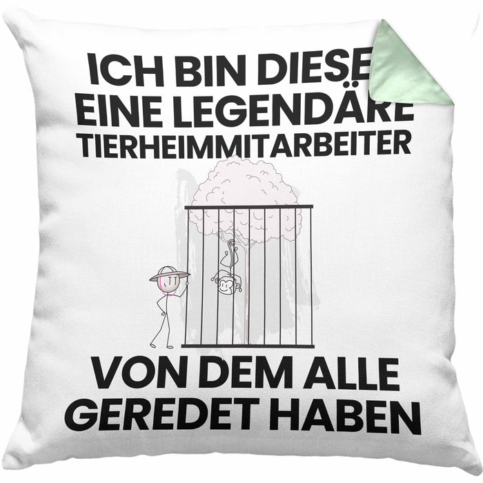 Tierheimmitarbeiter Geschenk Kissen mit Füllung 40x40 Lustige Geschenkidee Geburtstag für Tierheimmitarbeiter Ich Bin Dieser Legendäre Tierheimmitarbeiter Von Dem Alle Geredet Haben (Grau) Grün Trendation