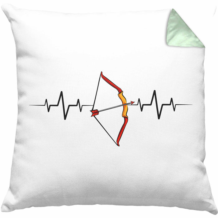 Lustige Bogenschütze Kissen mit Füllung 40x40 Geschenk für Pfeil & Bogen Enthusiasten Herzschlag Grafiken (Grau) Grün Trendation