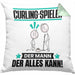 Curling-Spieler Kissen mit Füllung 40x40 Geschenk für Curling-Spieler Der Mann Der Alles Kann Geschenkidee zum Geburtstag (Grau) Grün Trendation