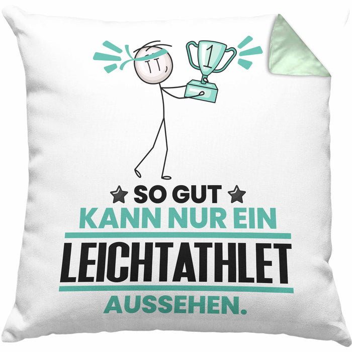 Leichtathlet Geschenk Kissen mit Füllung 40x40 So Gut Kann Nur Ein Leichtathlet Aussehen Geschenkidee (Grau) Grün Trendation