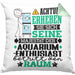 Aquarium-Enthusiast Geschenk Kissen mit Füllung 40x40 Lustiger Spruch Erheben Sie Sich Der Aquarium-Enthusiast Betritt den Raum (Grau) Grün Trendation