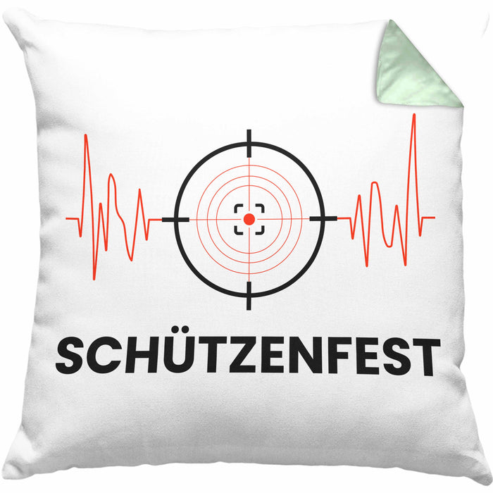 Schützenfest Kissen mit Füllung 40x40 Geschenk Schütze Sportschütze Geschenkidee (Grau) Grün Trendation