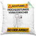 Vogelforscher Kissen mit Füllung 40x40 Geschenk Lustiger Spruch Geschenkidee für Vogelforscher Achtung Hochleistungs Vogelforscher Bei Der Arbeit (Grau) Grün Trendation