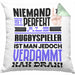 Rugbyspieler Geschenk Kissen mit Füllung 40x40 Lustige Geschenkidee für Rugbyspieler Geburtstag Niemand Ist Perfekt Aber Als Rugbyspieler Ist Man Nah Dran (Grau) Grün Trendation