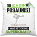Posaunist Kissen mit Füllung 40x40 Geschenk für Posaunist Geburtstag Lustiger Spruch Was Ist Deine Superkraft (Grau) Grün Trendation