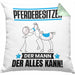 Pferdebesitzer Kissen mit Füllung 40x40 Geschenk für Pferdebesitzer Der Mann Der Alles Kann Geschenkidee zum Geburtstag (Grau) Grün Trendation