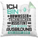 Abwassertechnischer Assistent Ausbildung Kissen mit Füllung 40x40 Geschenk Ich Bin Abwassertechnischer Assistent In Der Ausbildung Ich Darf Das Geschenkidee Spruch (Grau) Grün Trendation