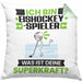 Eishockeyspieler Kissen mit Füllung 40x40 Geschenk für Eishockeyspieler Geburtstag Lustiger Spruch Was Ist Deine Superkraft (Grau) Grün Trendation