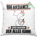 Breakdancer Kissen mit Füllung 40x40 Geschenk für Breakdancer Der Mann Der Alles Kann Geschenkidee zum Geburtstag (Grau) Grün Trendation