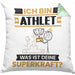 Athlet Kissen mit Füllung 40x40 Geschenk für Athlet Geburtstag Lustiger Spruch Was Ist Deine Superkraft (Grau) Grün Trendation