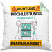 Aquarist Kissen mit Füllung 40x40 Geschenk Lustiger Spruch Geschenkidee für Aquarist Achtung Hochleistungs Aquarist Bei Der Arbeit (Grau) Grün Trendation