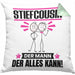 Stiefcousin Kissen mit Füllung 40x40 Geschenk für Stiefcousin Der Mann Der Alles Kann Geschenkidee zum Geburtstag (Grau) Grün Trendation