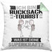 Rucksacktourist Kissen mit Füllung 40x40 Geschenk für Rucksacktourist Geburtstag Lustiger Spruch Was Ist Deine Superkraft (Grau) Grün Trendation