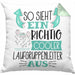 So Sieht Ein Richtig Cooler Laufgruppenleiter Aus Geschenk Kissen mit Füllung 40x40 Lustiger Spruch Geschenkidee (Grau) Grün Trendation
