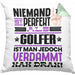 Golfer Geschenk Kissen mit Füllung 40x40 Lustige Geschenkidee für Golfer Geburtstag Niemand Ist Perfekt Aber Als Golfer Ist Man Nah Dran (Grau) Grün Trendation