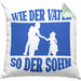 Lustige Motorrad-Kissen mit Füllung 40x40 für Vater und Sohn Geschenk zum Vatertag Wie Der Vater So Der Sohn (Grau) Grün Trendation