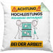 Aquarium-Enthusiast Kissen mit Füllung 40x40 Geschenk Lustiger Spruch Geschenkidee für Aquarium-Enthusiast Achtung Hochleistungs Aquarium-Enthusiast Bei Der Arbeit (Grau) Grün Trendation