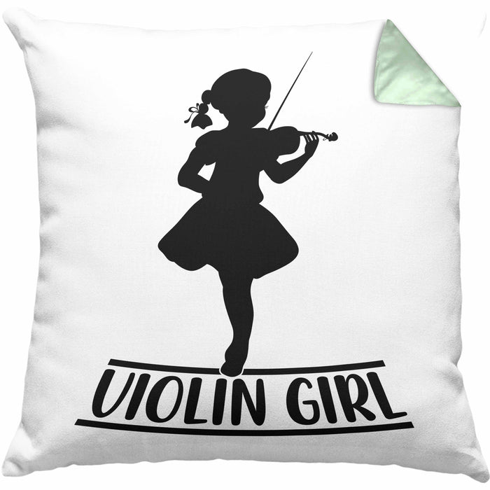 Geigenspieler Geschenk Kissen mit Füllung 40x40 Geigenspielerin Geigen Spruch Violin Girl (Grau) Grün Trendation