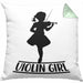 Geigenspieler Geschenk Kissen mit Füllung 40x40 Geigenspielerin Geigen Spruch Violin Girl (Grau) Grün Trendation