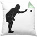 Boule Kissen mit Füllung 40x40 Geschenk Boule-Spieler Geschenkidee Spruch Grafik Werfender Boule Spieler (Grau) Grün Trendation