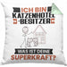 Katzenhotelbesitzer Kissen mit Füllung 40x40 Geschenk für Katzenhotelbesitzer Geburtstag Lustiger Spruch Was Ist Deine Superkraft (Grau) Grün Trendation