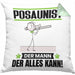 Posaunist Kissen mit Füllung 40x40 Geschenk für Posaunist Der Mann Der Alles Kann Geschenkidee zum Geburtstag (Grau) Grün Trendation