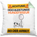 Hundefriseur Kissen mit Füllung 40x40 Geschenk Lustiger Spruch Geschenkidee für Hundefriseur Achtung Hochleistungs Hundefriseur Bei Der Arbeit (Grau) Grün Trendation