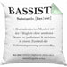 Bassist Kissen mit Füllung 40x40 Geschenk Definition Lustiger Spruch Bass-Spieler Geschenkidee (Grau) Grün Trendation