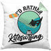 Kitesurfing Kissen mit Füllung 40x40 Geschenk für Kitesurfer Geschenkidee I'd Rather Be Kitesurfing (Grau) Grün Trendation