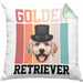 Golden Retriever Besitzer Kissen mit Füllung 40x40 Geschenk Lustiger Spruch Geschenkidee Retro Vinatge Golden Retriever (Grau) Grün Trendation