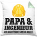 Ingenieur Papa Kissen mit Füllung 40x40 Gadget Geschenk Ingeneur Geschenkidee (Grau) Grün Trendation
