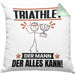 Triathlet Kissen mit Füllung 40x40 Geschenk für Triathlet Der Mann Der Alles Kann Geschenkidee zum Geburtstag (Grau) Grün Trendation