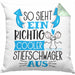 So Sieht Ein Richtig Cooler Stiefschwager Aus Geschenk Kissen mit Füllung 40x40 Lustiger Spruch Geschenkidee (Grau) Grün Trendation