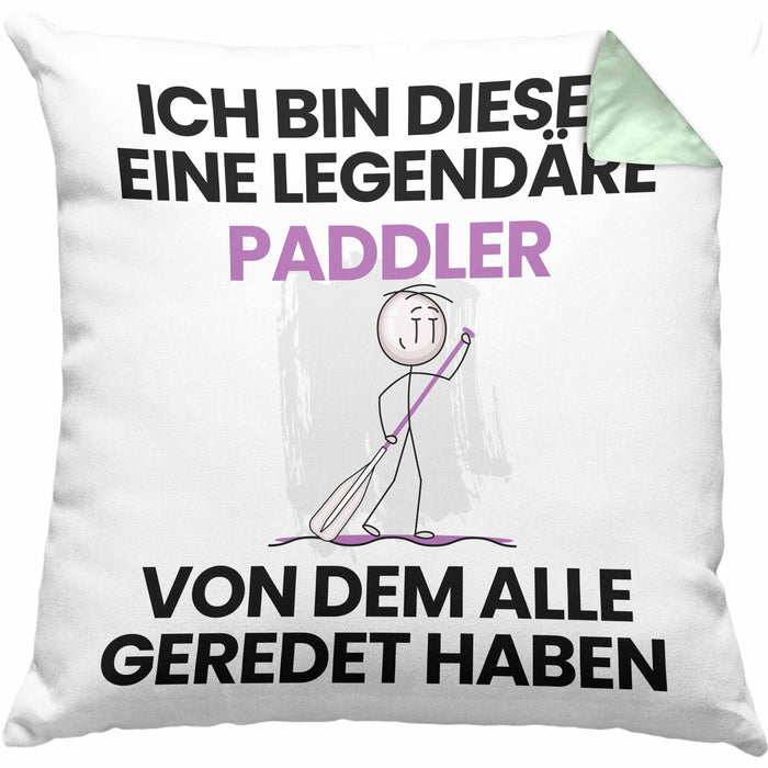 Paddler Geschenk Kissen mit Füllung 40x40 Lustige Geschenkidee Geburtstag für Paddler Ich Bin Dieser Legendäre Paddler Von Dem Alle Geredet Haben (Grau) Grün Trendation