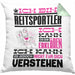 Reitsportler Geschenk Kaffee-Kissen mit Füllung 40x40 Geschenkidee für Reitsportler Ich Bin Reitsportler Ich Kann Es Dir Erklären Jedoch Nicht Für Dich Verstehen Spruch Lustig (Grau) Grün Trendation
