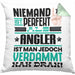 Angler Geschenk Kissen mit Füllung 40x40 Lustige Geschenkidee für Angler Geburtstag Niemand Ist Perfekt Aber Als Angler Ist Man Nah Dran (Grau) Grün Trendation
