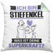 Stiefenkel Kissen mit Füllung 40x40 Geschenk für Stiefenkel Geburtstag Lustiger Spruch Was Ist Deine Superkraft (Grau) Grün Trendation