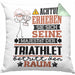 Triathlet Geschenk Kissen mit Füllung 40x40 Lustiger Spruch Erheben Sie Sich Der Triathlet Betritt den Raum (Grau) Grün Trendation