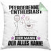 Pferderennen-Enthusiast Kissen mit Füllung 40x40 Geschenk für Pferderennen-Enthusiast Der Mann Der Alles Kann Geschenkidee zum Geburtstag (Grau) Grün Trendation