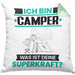 Camper Kissen mit Füllung 40x40 Geschenk für Camper Geburtstag Lustiger Spruch Was Ist Deine Superkraft (Grau) Grün Trendation
