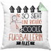 Fußballerin Geschenk Kissen mit Füllung 40x40 Lustig Geschenkidee für Fußballerin Geburtstag So Sieht Eine Richtig Coole Fußballerin Aus Frauen Spruch (Grau) Grün Trendation
