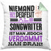 Songwriter Geschenk Kissen mit Füllung 40x40 Lustige Geschenkidee für Songwriter Geburtstag Niemand Ist Perfekt Aber Als Songwriter Ist Man Nah Dran (Grau) Grün Trendation